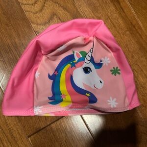 Pink Unicorn Kids Swim Hat